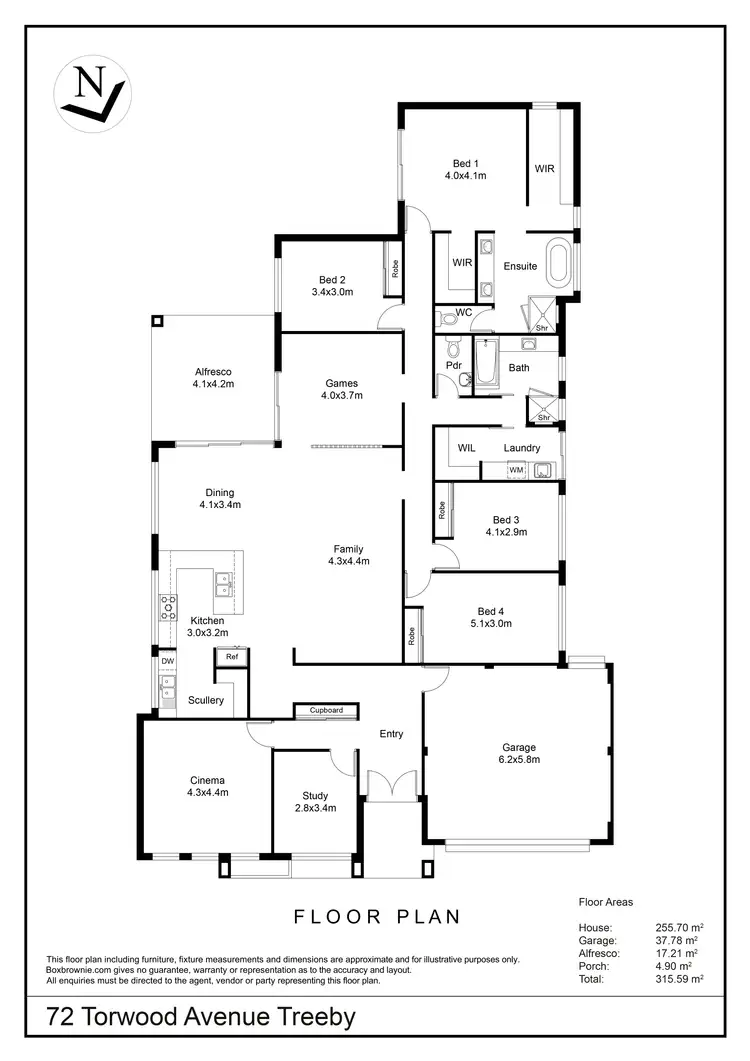 Floorplan of Homely house listing, 72 Torwood Avenue, Treeby WA 6164