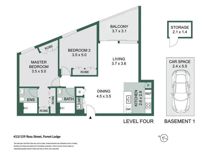 Floorplan of Homely apartment listing, 413/159 Ross Street, Forest Lodge NSW 2037