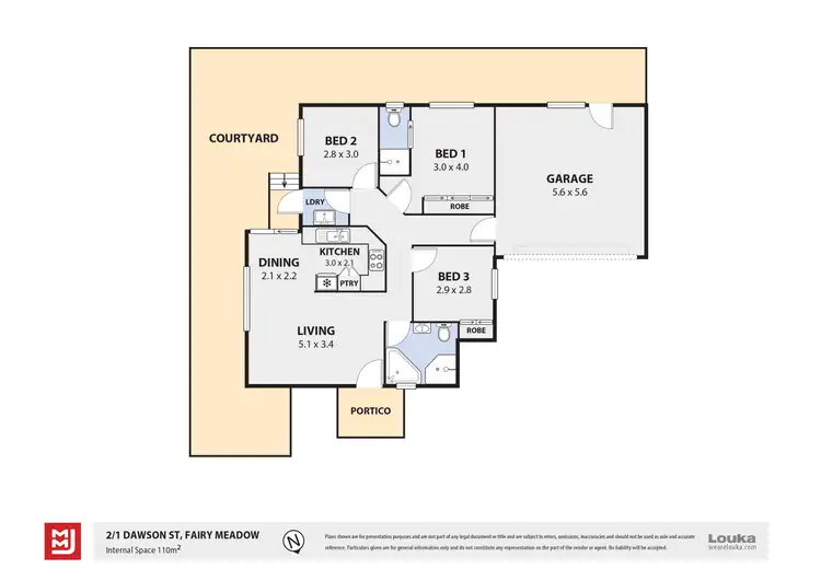 Floorplan of Homely villa listing, 2/1 Dawson Street, Fairy Meadow NSW 2519