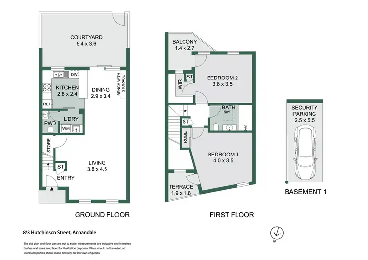 Floorplan of Homely townhouse listing, 8/3 Hutchinson Street, Annandale NSW 2038