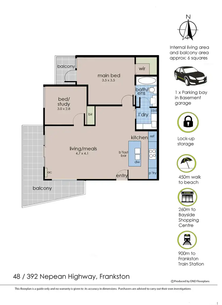 Floorplan of Homely apartment listing, 48/392-394 Nepean Highway, Frankston VIC 3199
