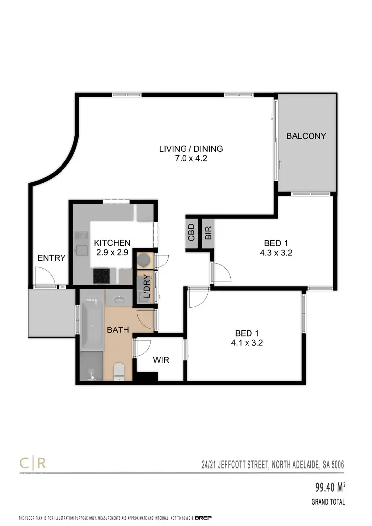 Floorplan of Homely apartment listing, 24/21 Jeffcott Street, North Adelaide SA 5006