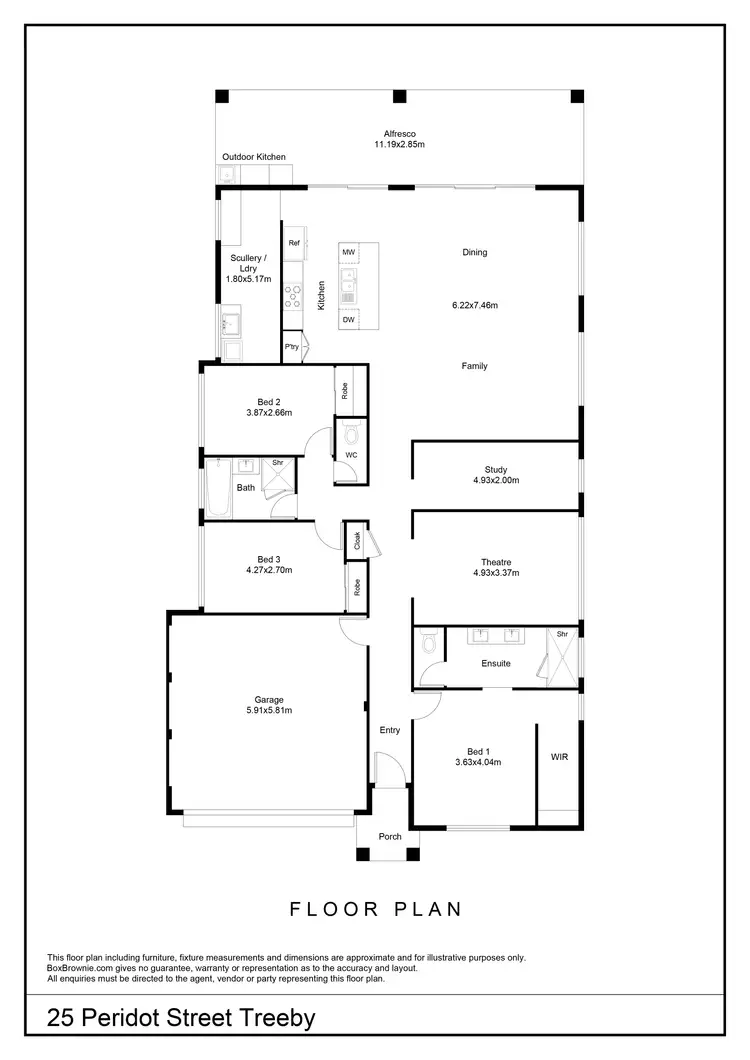 Floorplan of Homely house listing, 25 Peridot Street, Treeby WA 6164