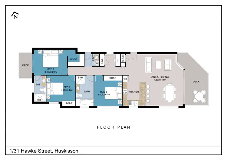Floorplan of Homely unit listing, 1/31 Hawke Street, Huskisson NSW 2540