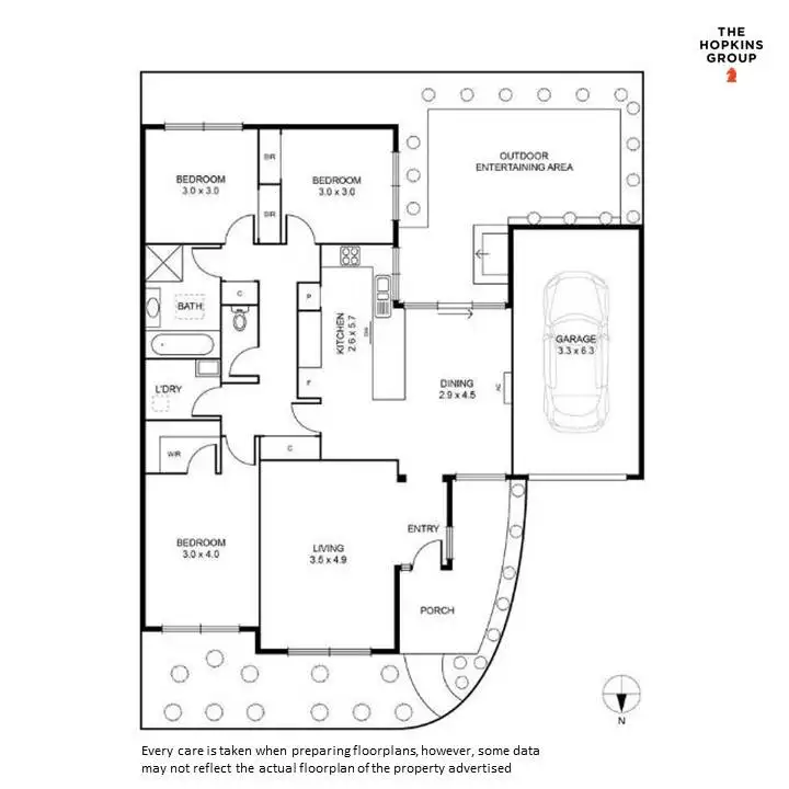Floorplan of Homely villa listing, 3/409 Waterdale Road, Heidelberg West VIC 3081