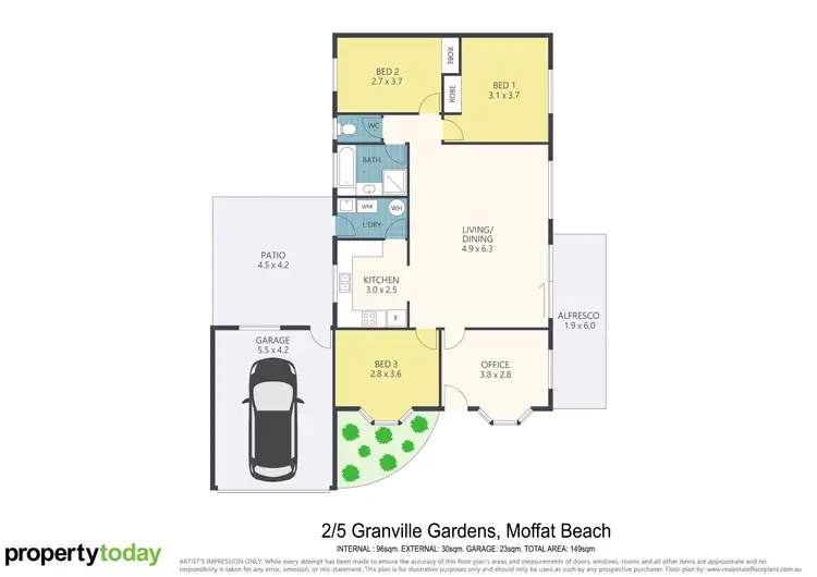 Floorplan of Homely unit listing, 2/5 Granville Gardens, Moffat Beach QLD 4551