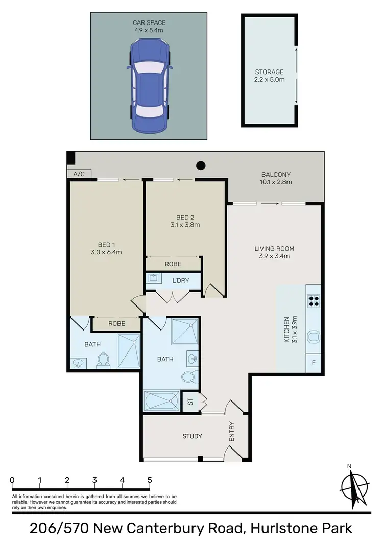 Floorplan of Homely apartment listing, 206/570 New Canterbury Road, Hurlstone Park NSW 2193
