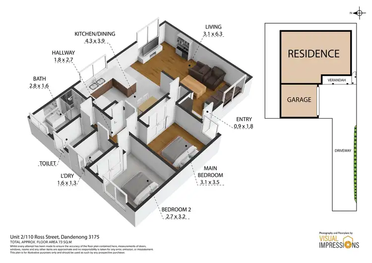 Floorplan of Homely unit listing, 2/110 Ross Street, Dandenong VIC 3175