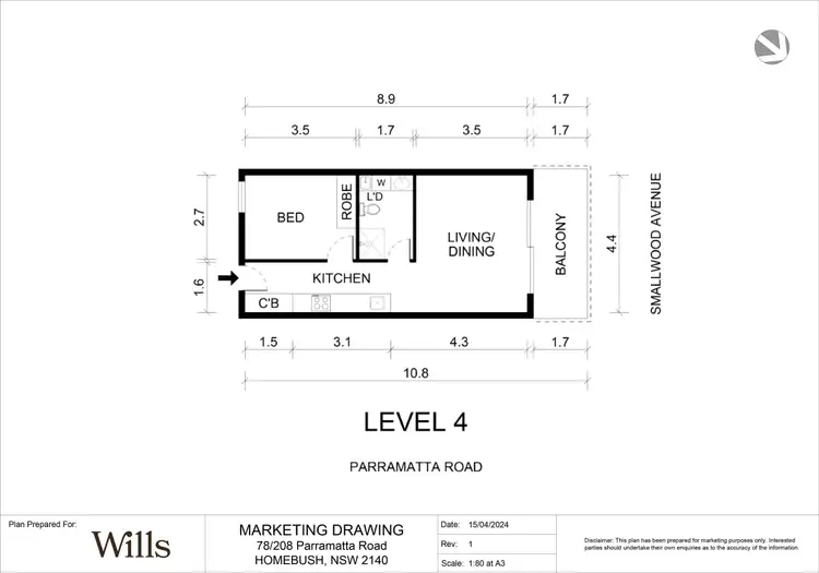 Floorplan of Homely unit listing, 78/208 Parramatta Road, Homebush NSW 2140