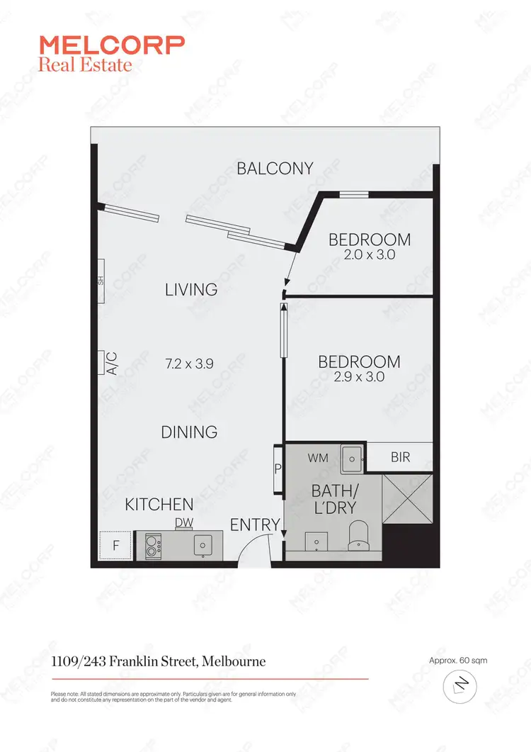 Floorplan of Homely apartment listing, 1109/243 Franklin Street, Melbourne VIC 3000