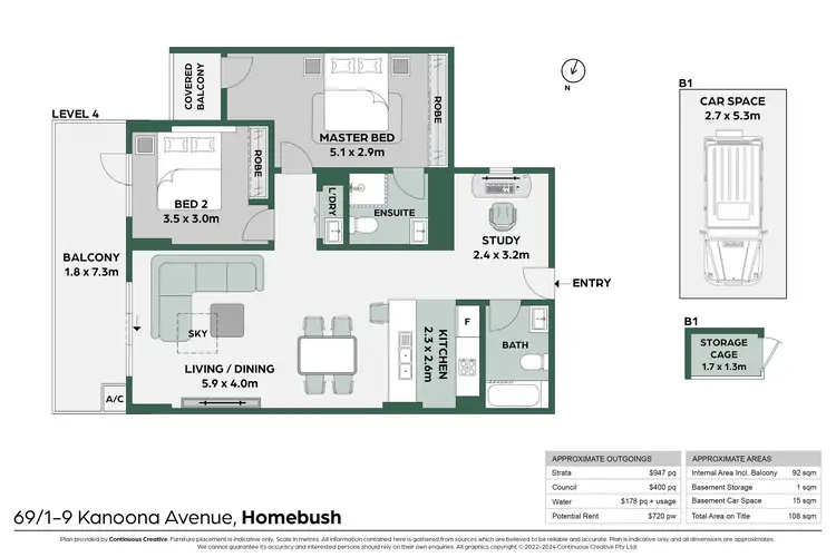 Floorplan of Homely apartment listing, 69/1-9 Kanoona Avenue, Homebush NSW 2140