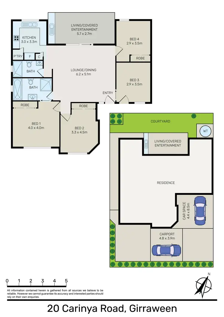 Floorplan of Homely semi-detached listing, 20 Carinya Road, Girraween NSW 2145