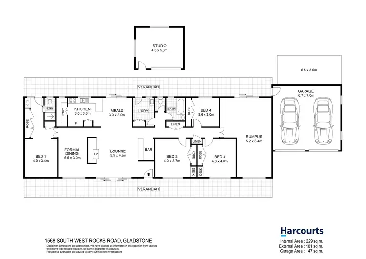 Floorplan of Homely rural property listing, 1568 South West Rocks Road, Gladstone NSW 2440