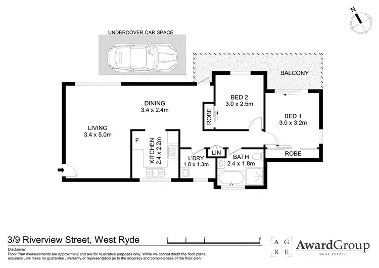 Floorplan of Homely unit listing, 3/9 Riverview Street, West Ryde NSW 2114