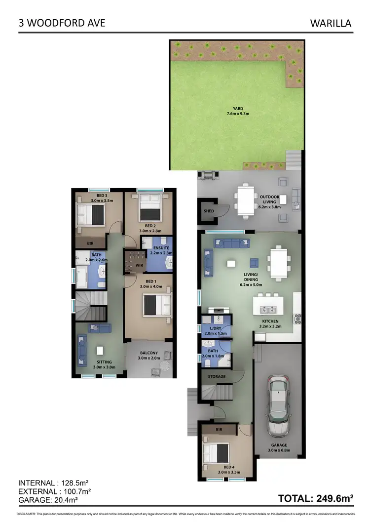 Floorplan of Homely semi-detached listing, 3 Woodford Avenue, Warilla NSW 2528
