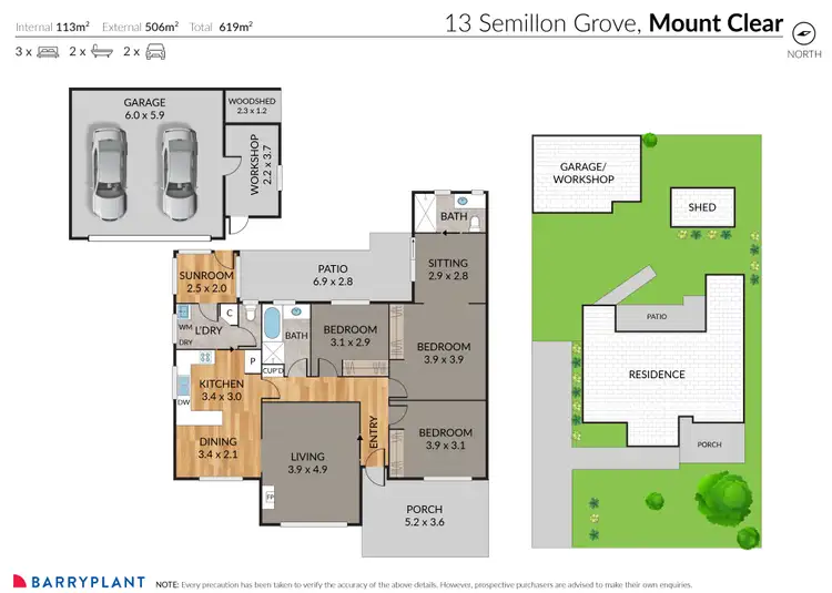 Floorplan of Homely house listing, 13 Semillon Grove, Mount Clear VIC 3350