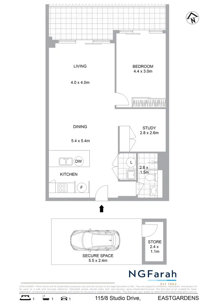 Floorplan of Homely apartment listing, 115/8 Studio Drive, Eastgardens NSW 2036