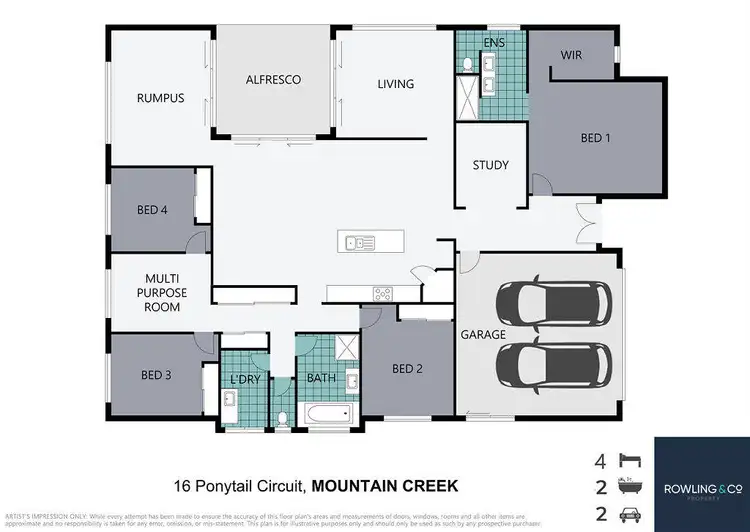Floorplan of Homely house listing, 16 Ponytail Circuit, Mountain Creek QLD 4557