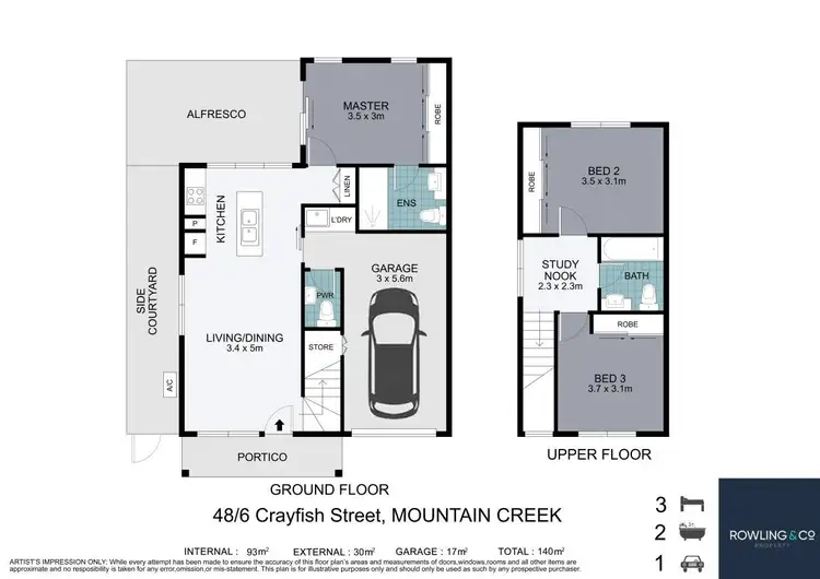 Floorplan of Homely townhouse listing, 48/6 Crayfish Street, Mountain Creek QLD 4557
