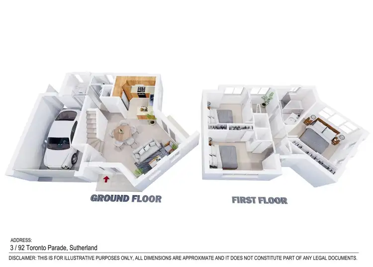 Floorplan of Homely townhouse listing, 3/92 Toronto Parade, Sutherland NSW 2232