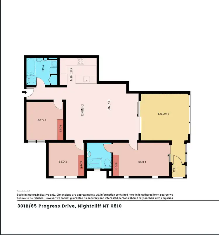 Floorplan of Homely unit listing, 301B/65 Progress Drive, Nightcliff NT 810