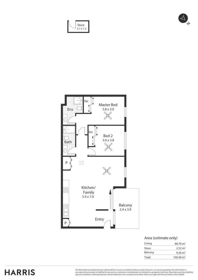 Floorplan of Homely unit listing, 305/1 Kevin Taylor Lane, Bowden SA 5007