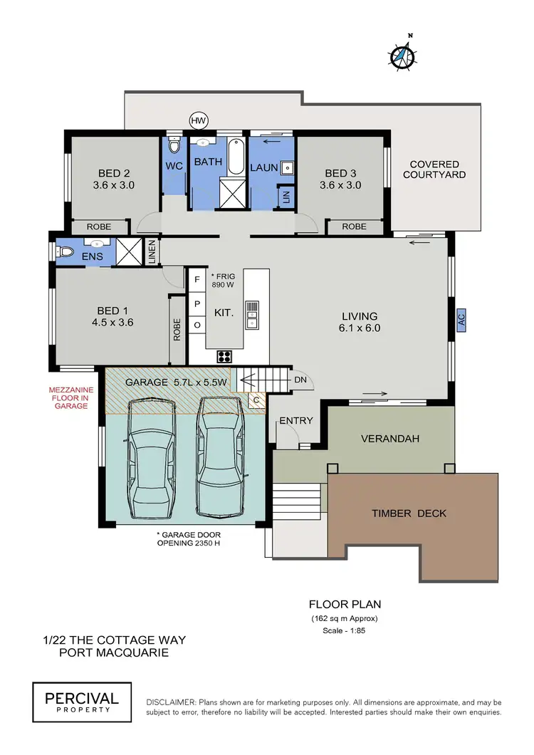 Floorplan of Homely villa listing, 1/22 The Cottage Way, Port Macquarie NSW 2444