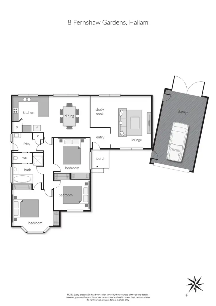 Floorplan of Homely house listing, 8 Fernshaw Gardens, Hallam VIC 3803
