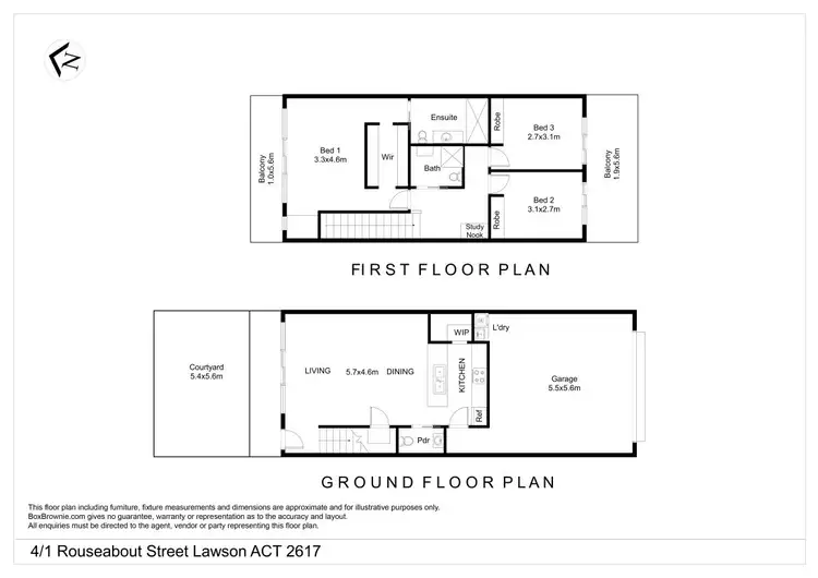 Floorplan of Homely townhouse listing, 4/1 Rouseabout Street, Lawson ACT 2617