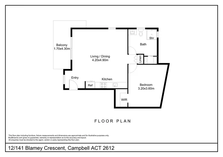 Floorplan of Homely apartment listing, 12/141 Blamey Crescent, Campbell ACT 2612