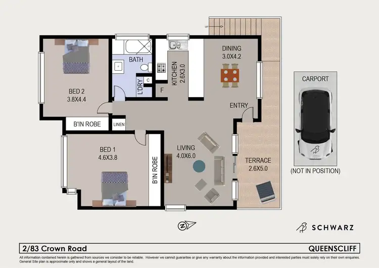 Floorplan of Homely unit listing, 2/83 Crown Road, Queenscliff NSW 2096