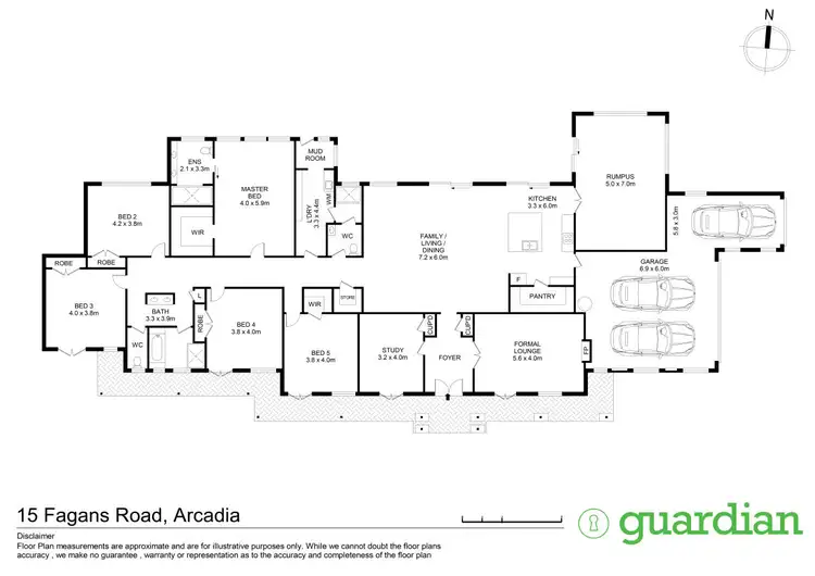 Floorplan of Homely rural property listing, 15 Fagans Road, Arcadia NSW 2159