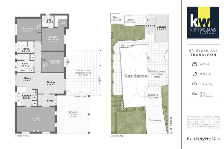 Floorplan of Homely house listing, 59 Grubb Avenue, Traralgon VIC 3844