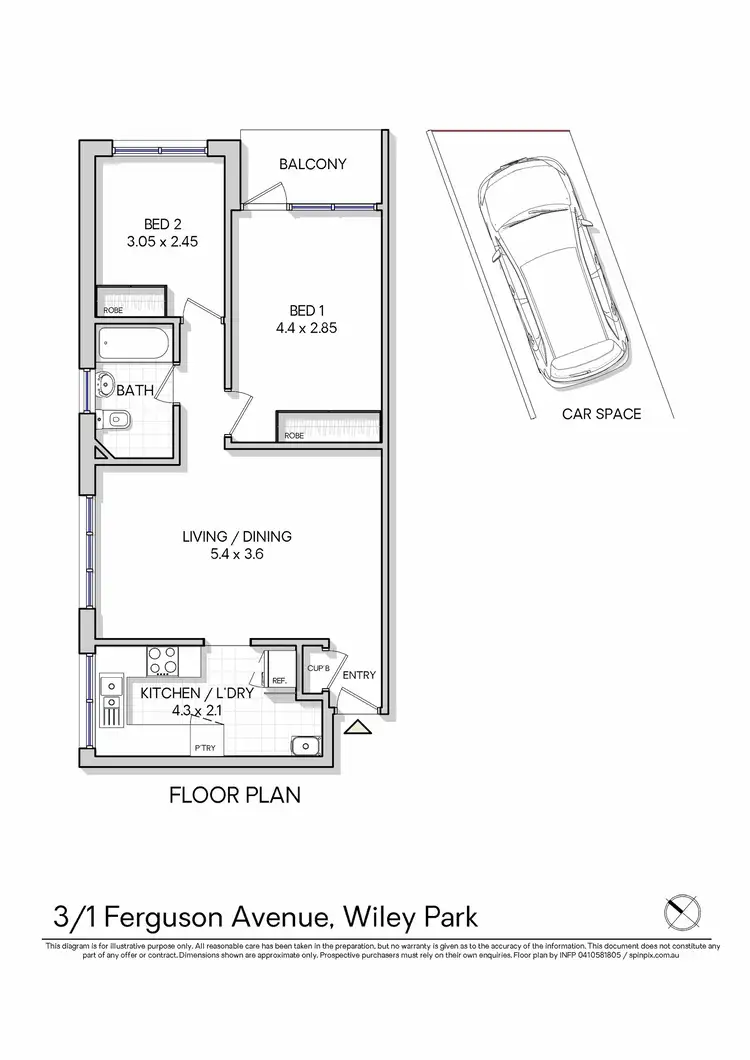 Floorplan of Homely apartment listing, 3/1 Ferguson Avenue, Wiley Park NSW 2195