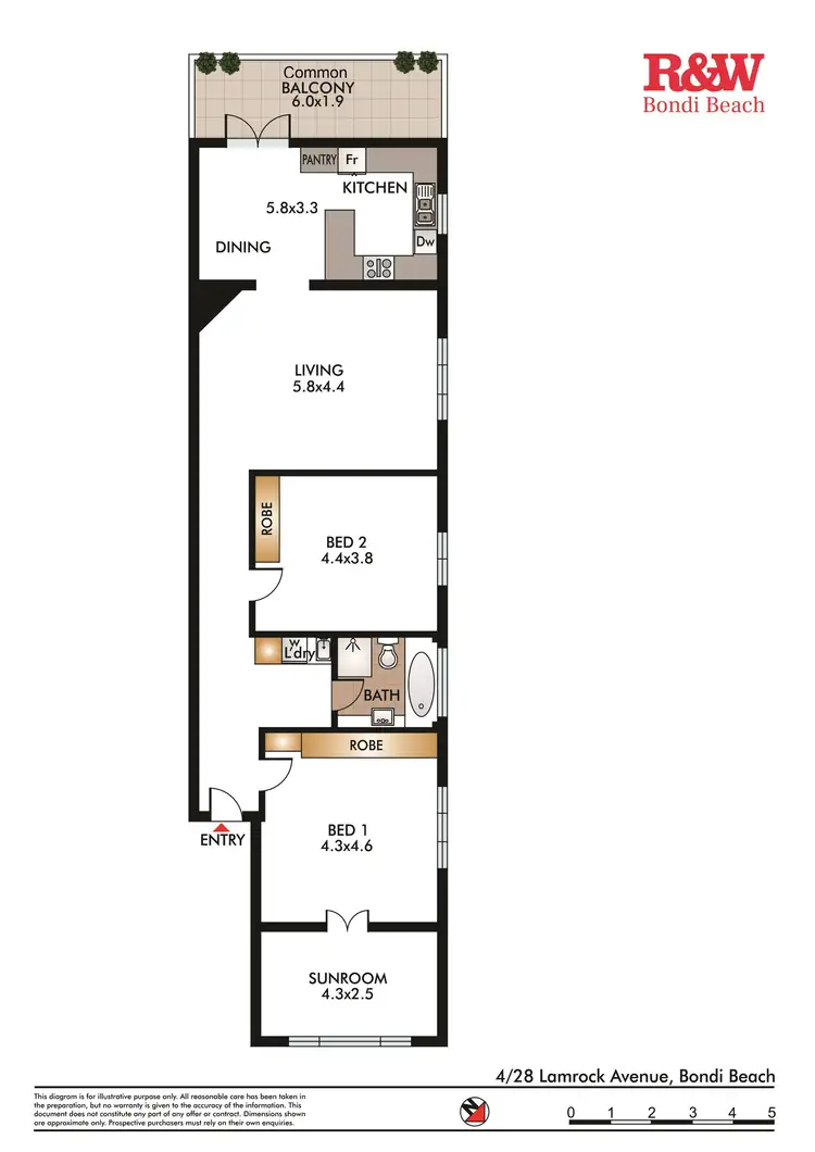 Floorplan of Homely apartment listing, 4/28 Lamrock Avenue, Bondi Beach NSW 2026