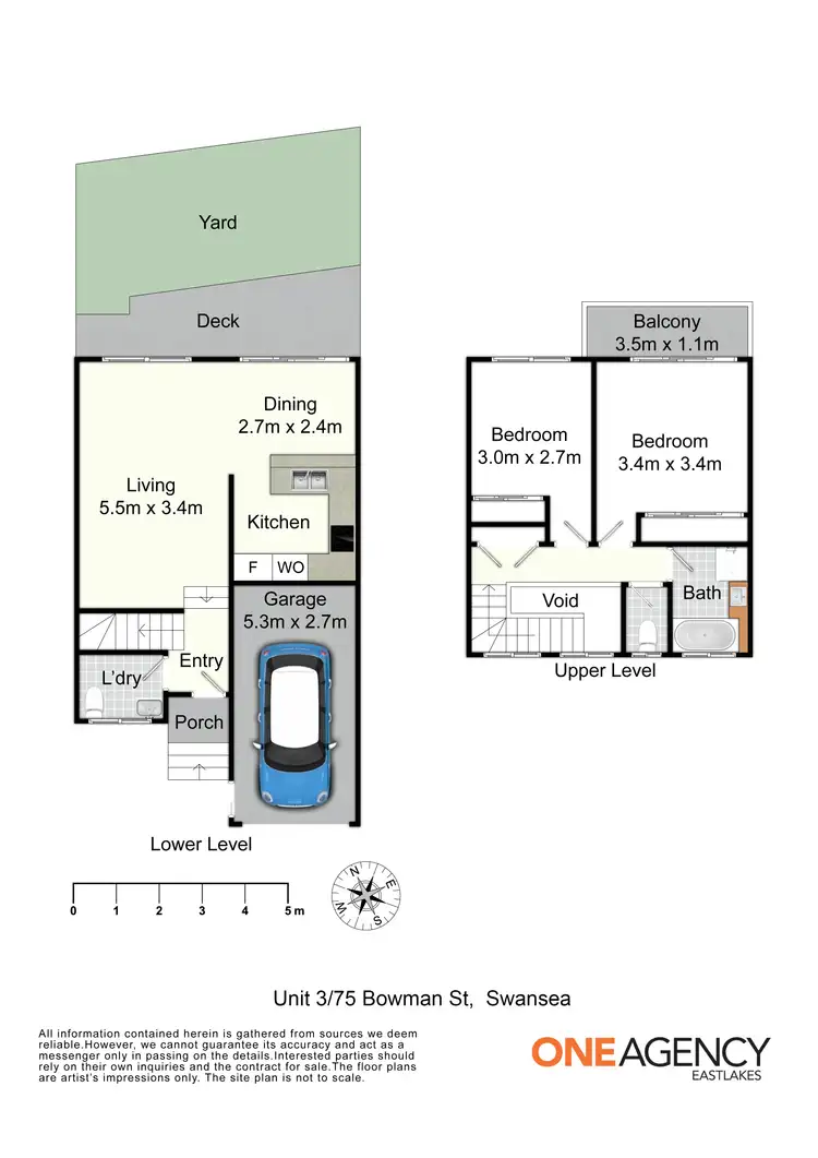Floorplan of Homely townhouse listing, 3/75 Bowman Street, Swansea NSW 2281