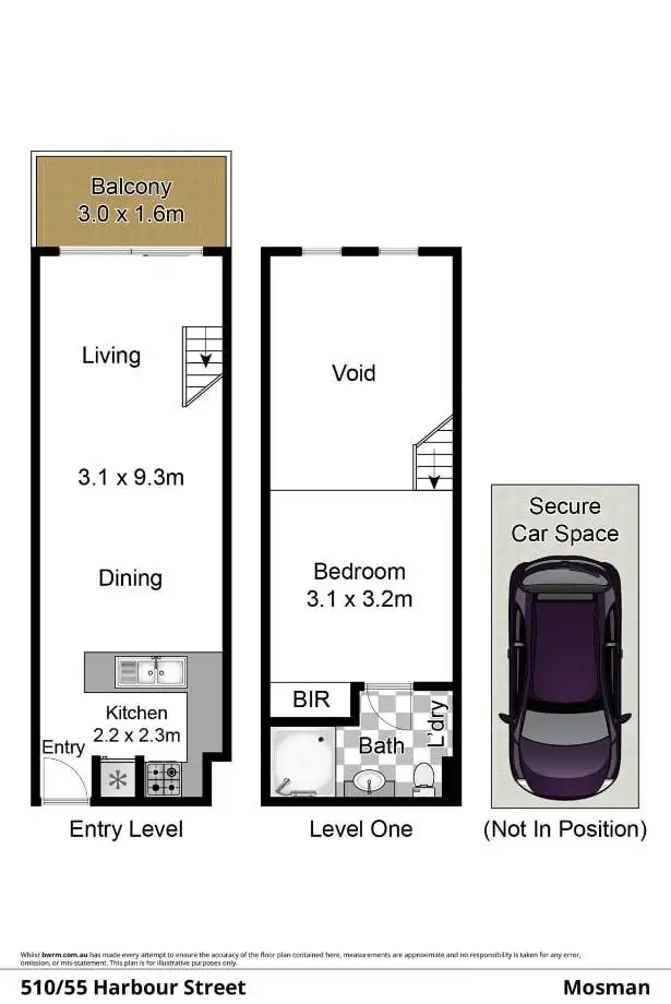 Floorplan of Homely unit listing, 510/55 Harbour Street, Mosman NSW 2088