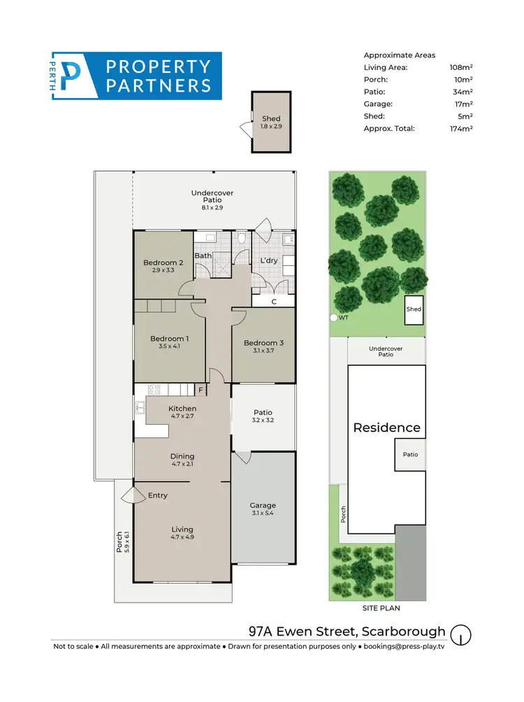 Floorplan of Homely semi-detached listing, 97A Ewen Street, Scarborough WA 6019