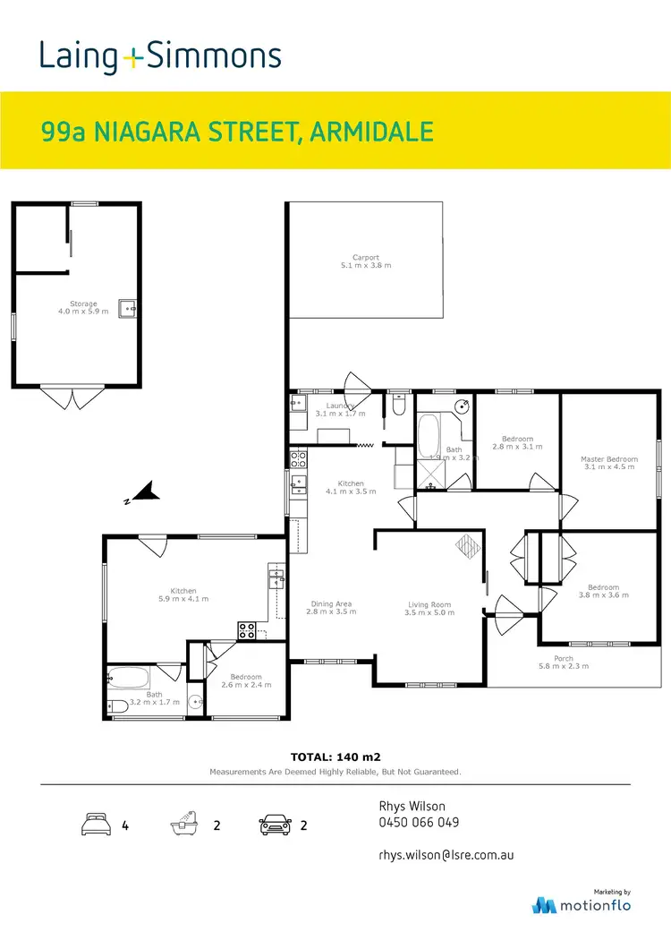 Floorplan of Homely unit listing, 99A Niagara Street, Armidale NSW 2350