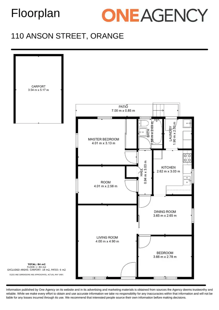 Floorplan of Homely house listing, 110 Anson Street, Orange NSW 2800