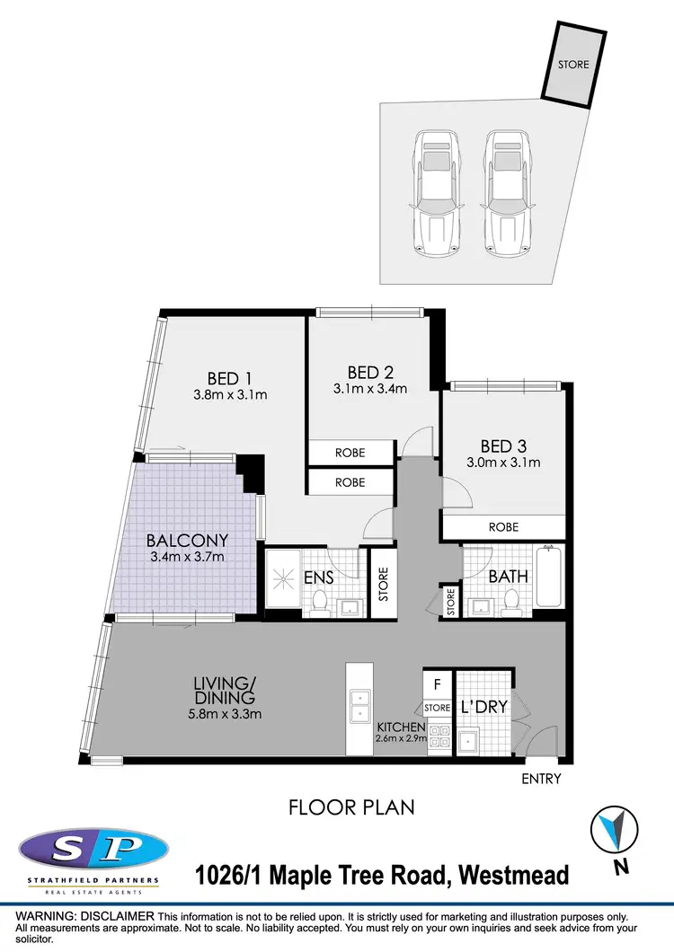 Floorplan of Homely apartment listing, 1026/1 Maple Tree Road, Westmead NSW 2145