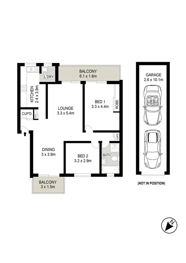 Floorplan of Homely unit listing, 15/1 Tiptrees Avenue, Carlingford NSW 2118
