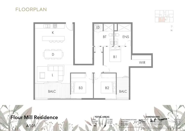 Floorplan of Homely apartment listing, A101/95 Hackney Road, Hackney SA 5069
