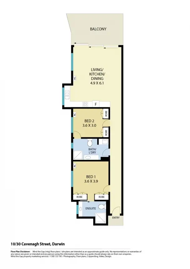Floorplan of Homely apartment listing, 10/30 Cavenagh Street, Darwin NT 800