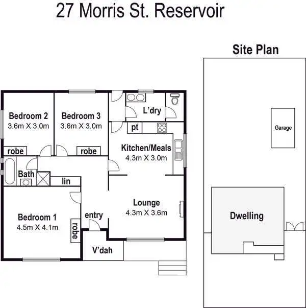 Floorplan of Homely house listing, 27 Morris Street, Reservoir VIC 3073