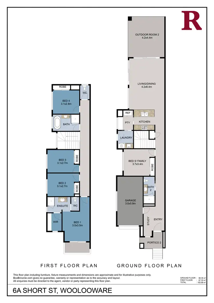 Floorplan of Homely semi-detached listing, 6A Short Street, Woolooware NSW 2230