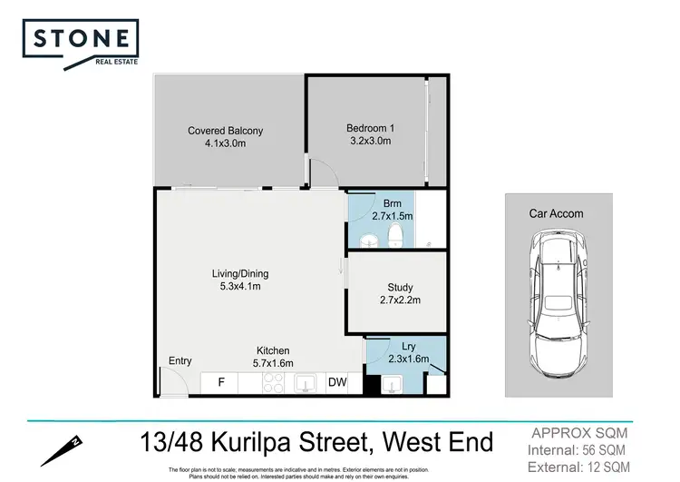 Floorplan of Homely unit listing, 13/48 Kurilpa Street, West End QLD 4101
