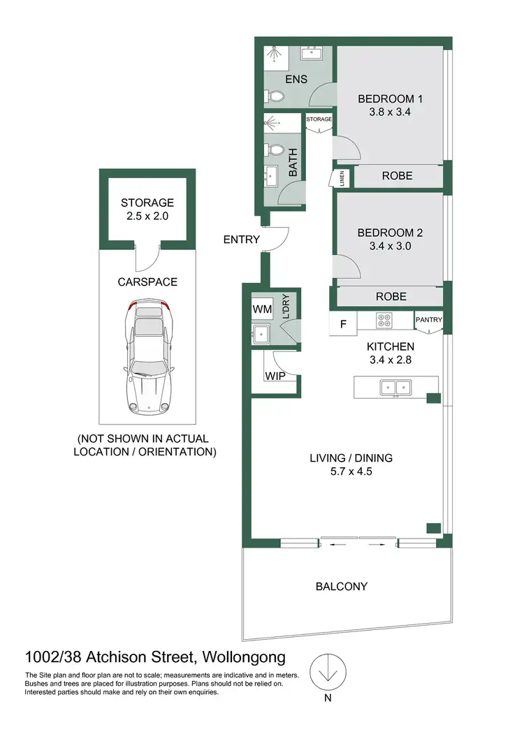 Floorplan of Homely apartment listing, 1002/38 Atchison Street, Wollongong NSW 2500