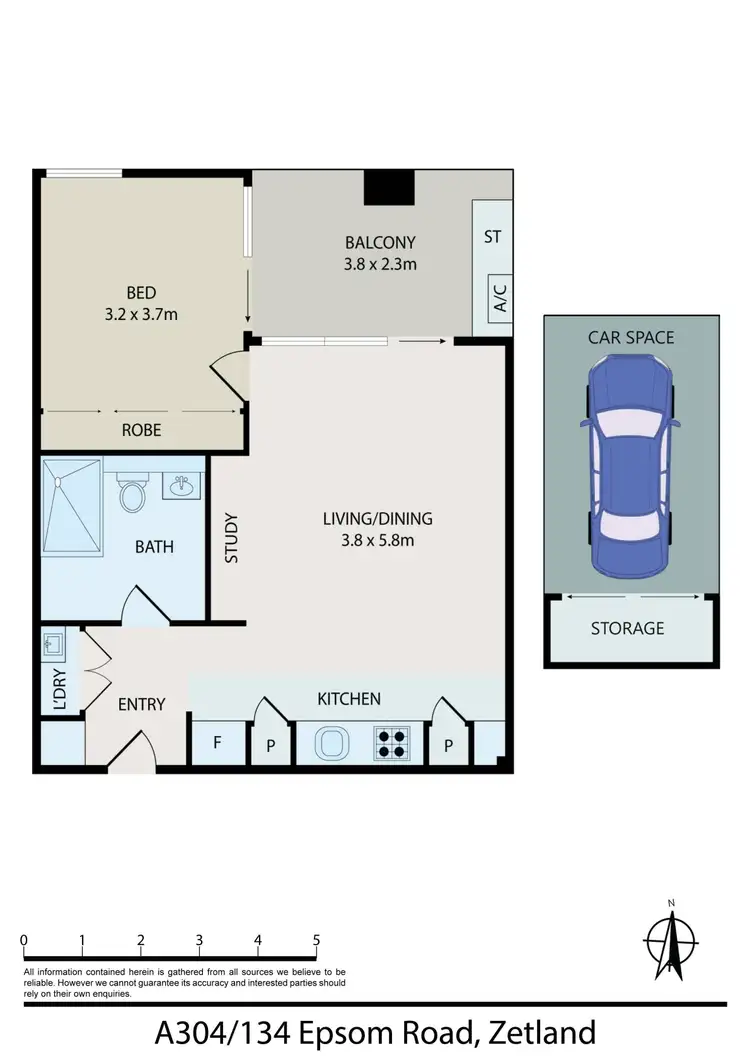 Floorplan of Homely apartment listing, 304/134 Epsom Road, Zetland NSW 2017