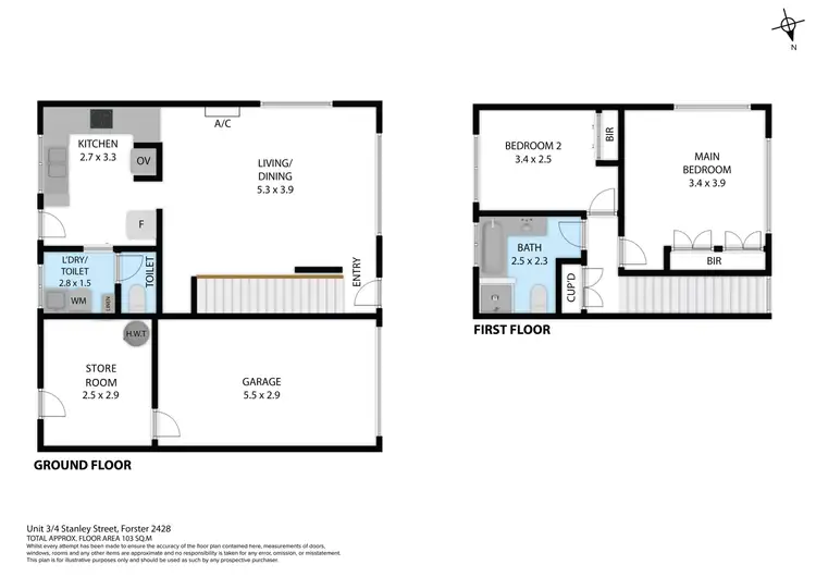 Floorplan of Homely townhouse listing, 3/4 Stanley Street, Forster NSW 2428